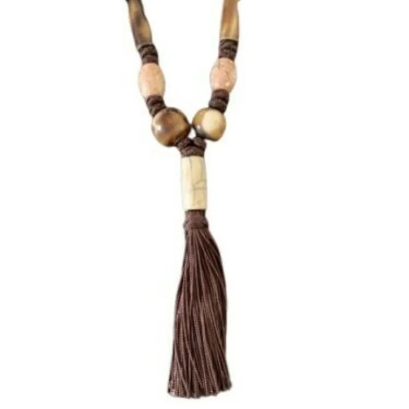 Bohemian Beaded Tassel Necklace - Picture 3 of 5